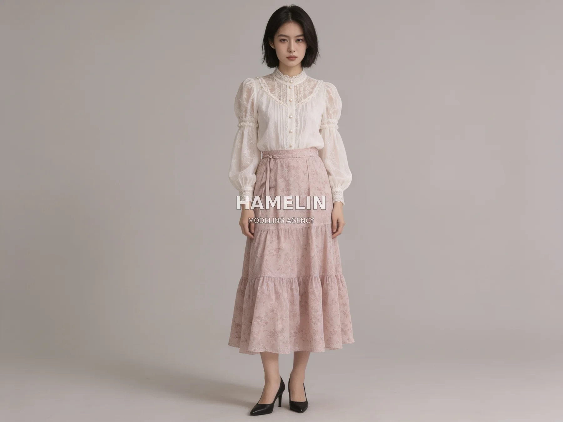Soft Blouse & Romantic Pastel Lace Editorial 4