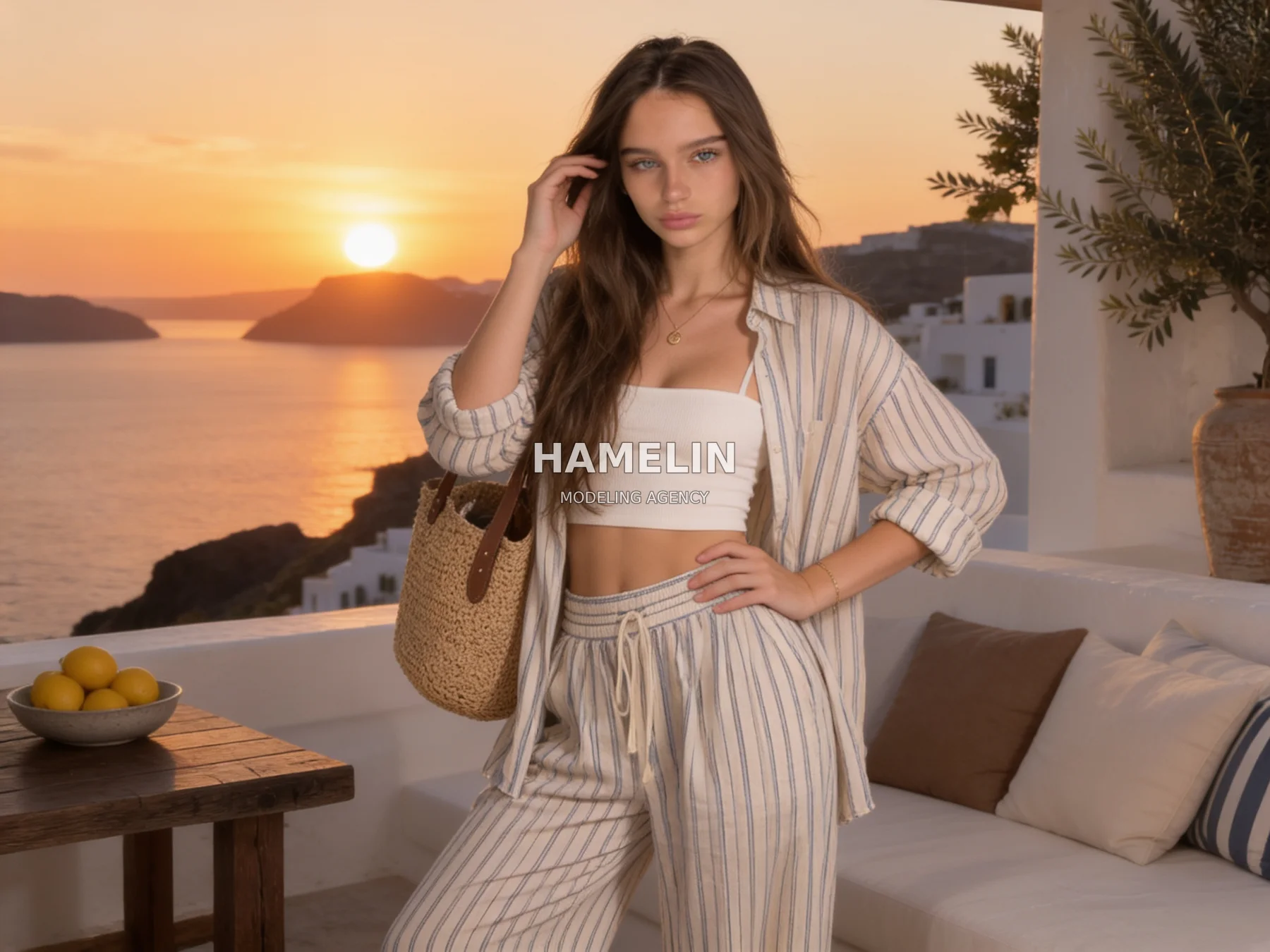 Mediterranean Sunsets & Striped Resort Linen 3