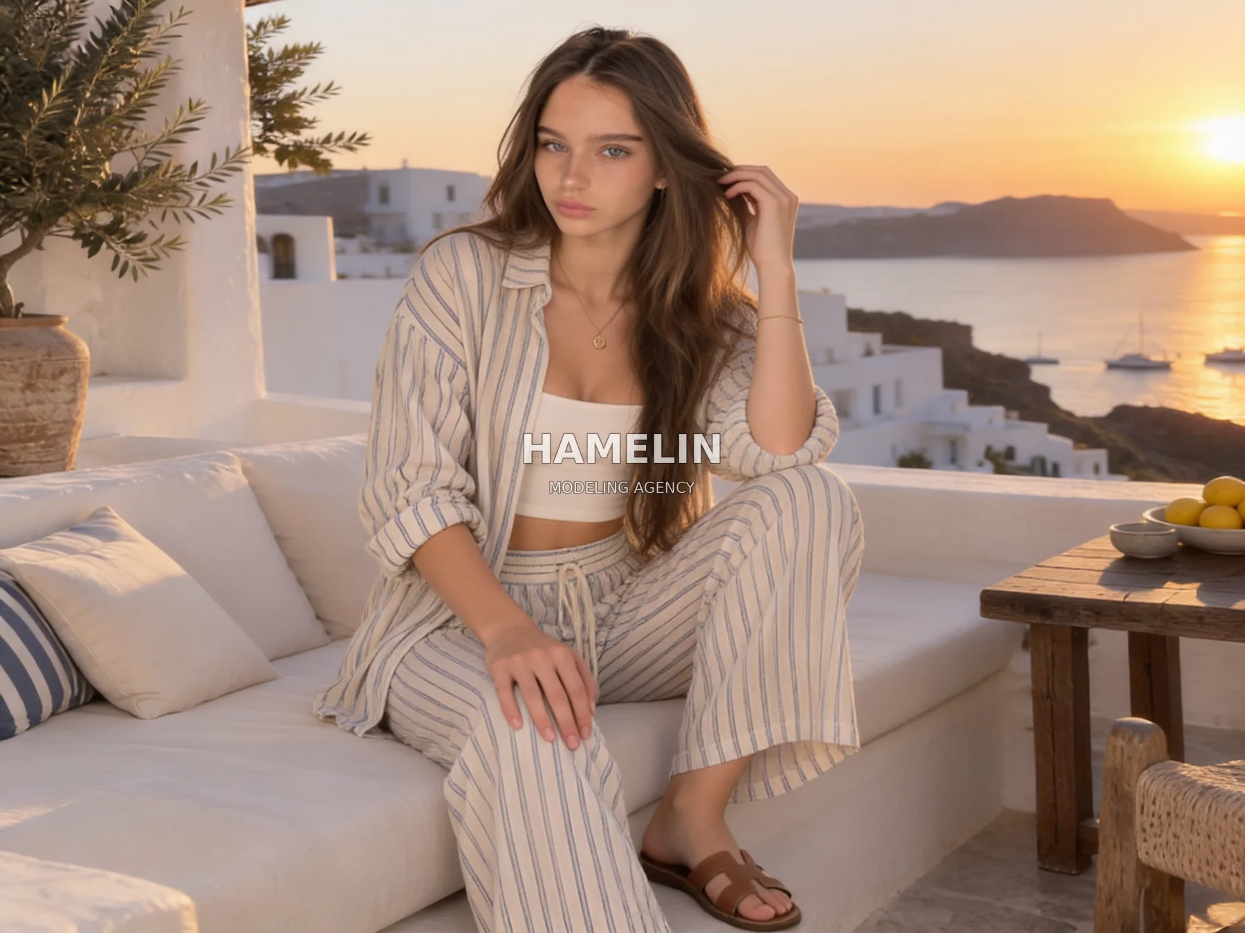 Mediterranean Sunsets & Striped Resort Linen 4