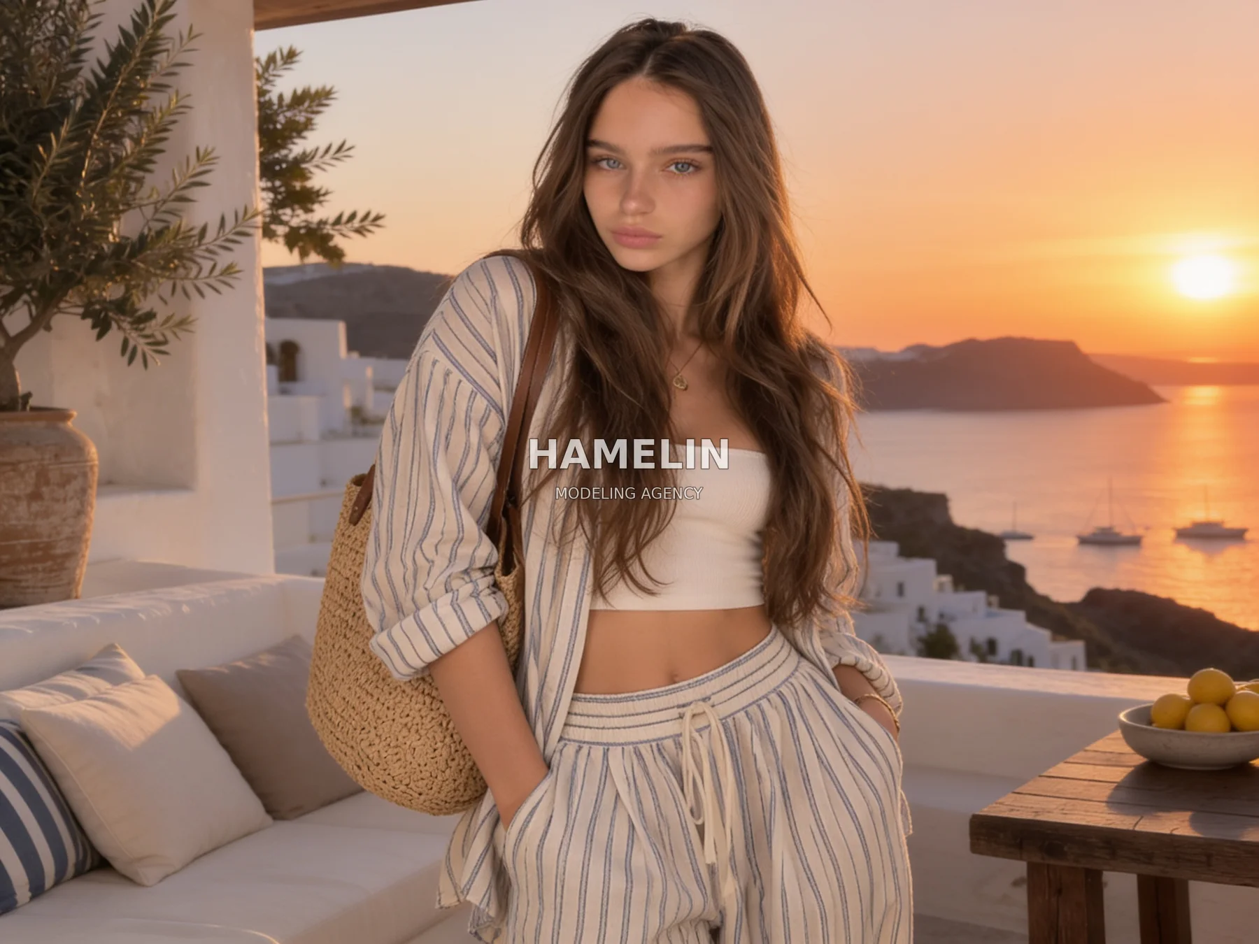 Mediterranean Sunsets & Striped Resort Linen 5