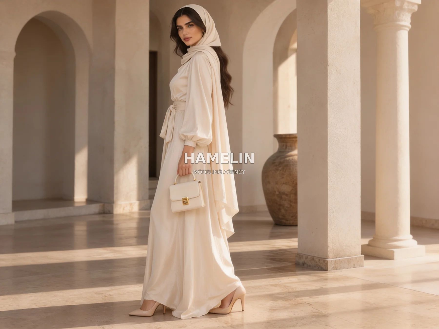 Silk Maxi Gown & Modest Haute Couture Editorial 1