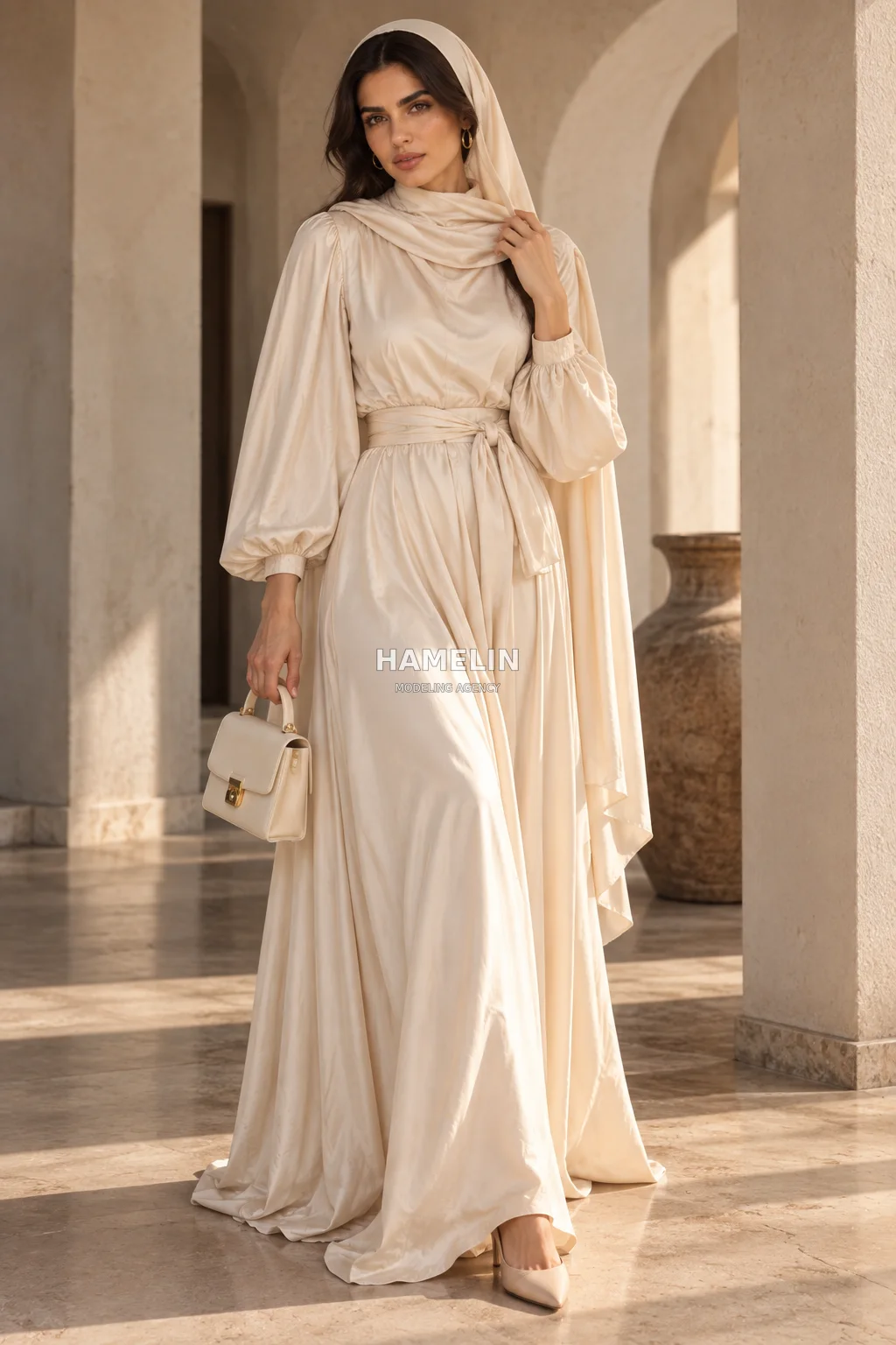 Silk Maxi Gown & Modest Haute Couture Editorial 2