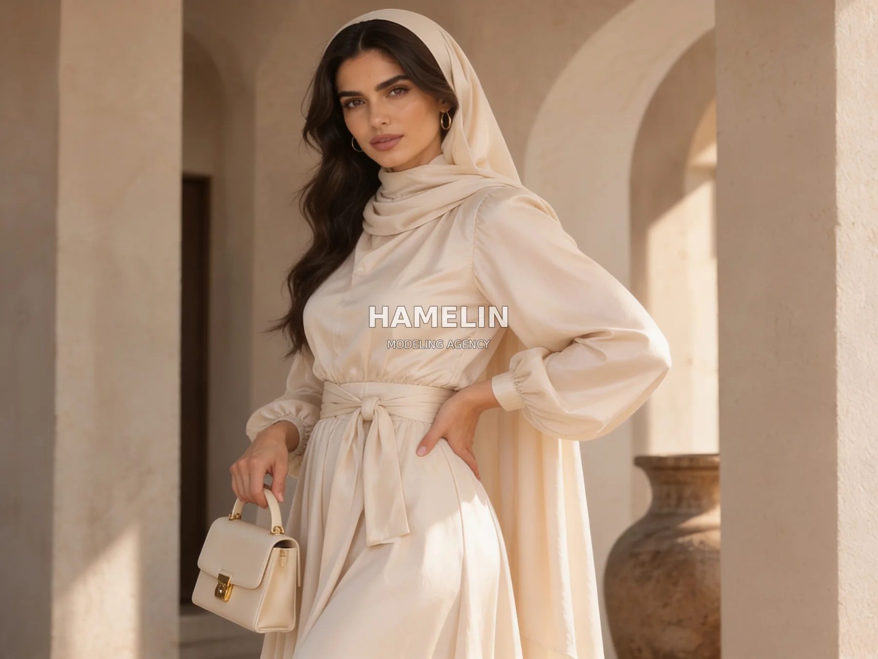 Silk Maxi Gown & Modest Haute Couture Editorial