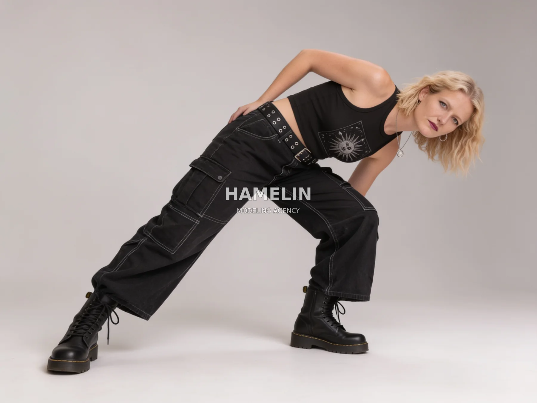 Mystic Sun Crop Top & Contrast Stitch Cargo Campaign 2