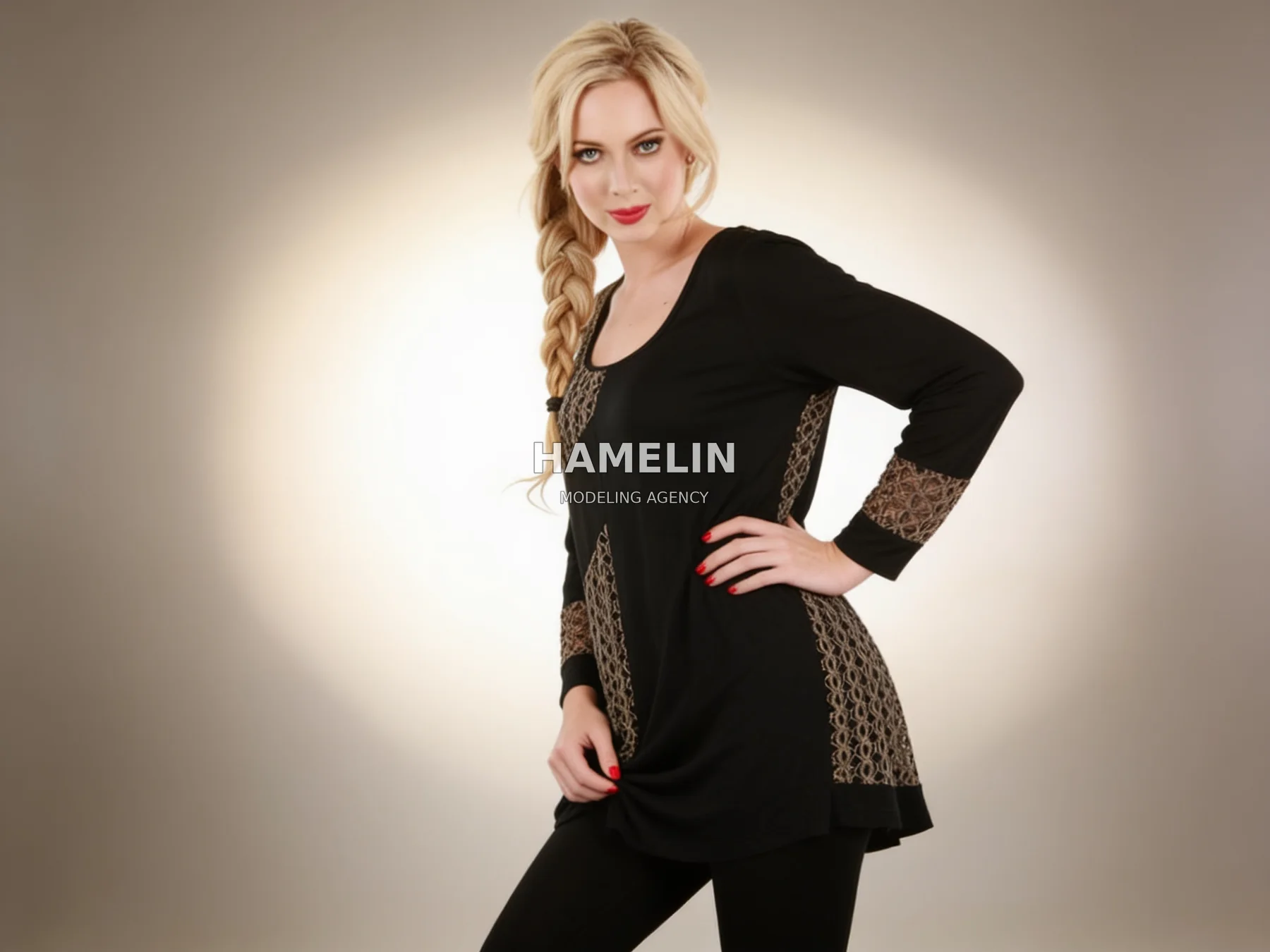 Geometric Lace & Black Tunic Catalog