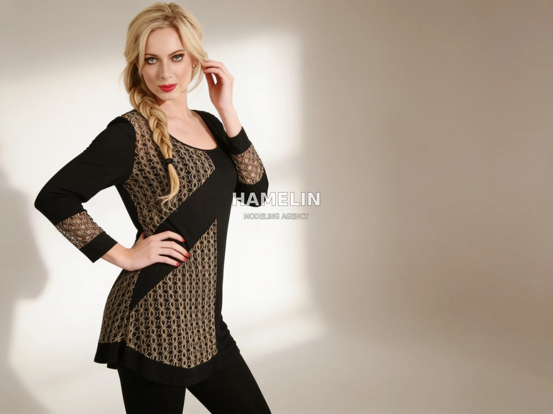 Geometric Lace & Black Tunic Catalog 3